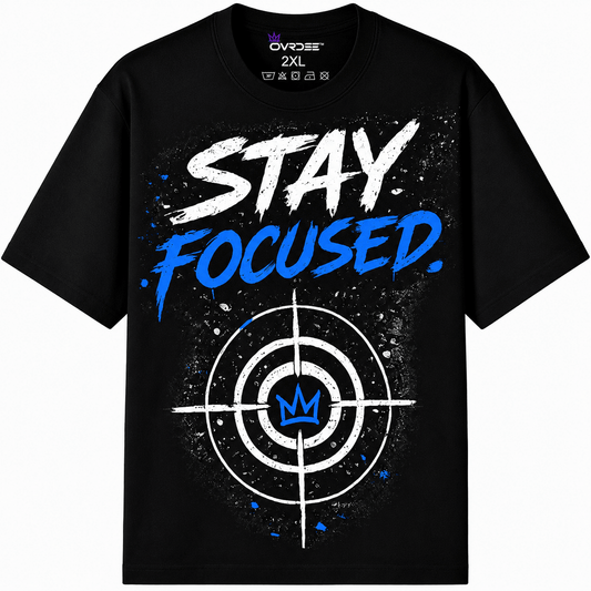 Stay Focused On Target 270GSM Unisex Classic Fit Crew Neck T-shirt - Ovrdse