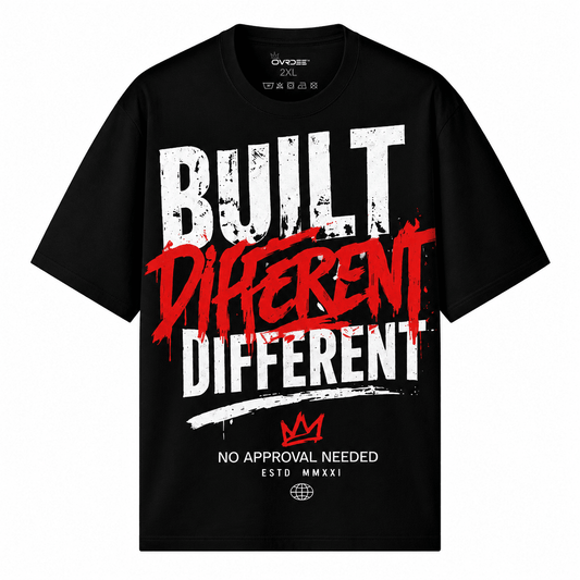 Built Different 220GSM Unisex Regular Fit Crew Neck Tee - Ovrdse