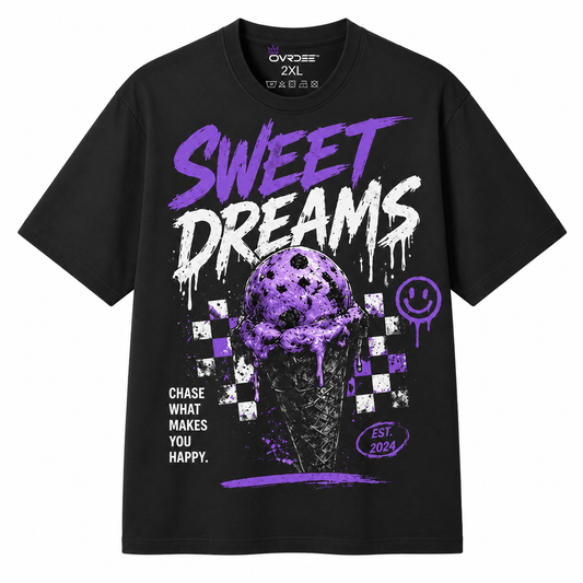Sweet Dreams Midnight Cone 270GSM Unisex Classic Fit Crew Tee - Ovrdse