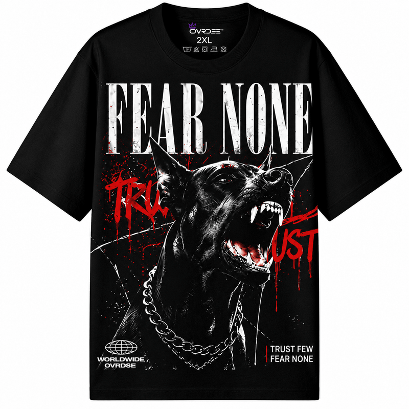 Fear None 270GSM Unisex Classic Fit Crew Neck Tee - Ovrdse