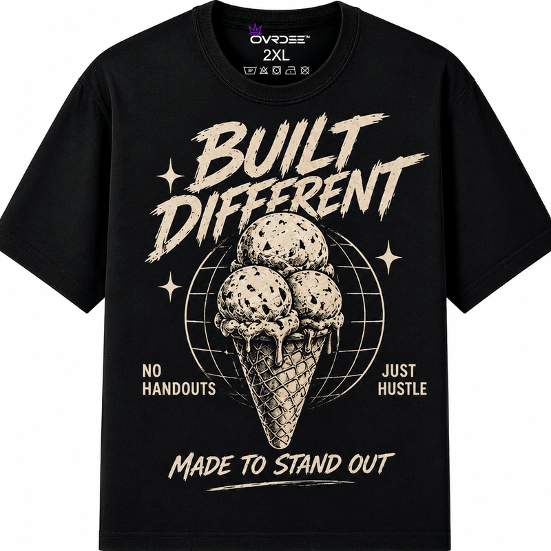 Built Different Cold Gold 270GSM Unisex Classic Fit Crew Tee - Ovrdse