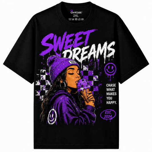 Sweet Dreams Chase 270GSM Unisex Classic Fit Crew Neck Tee - Ovrdse