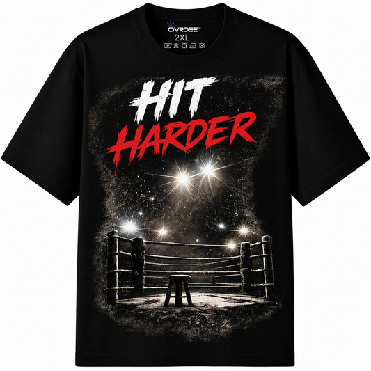 Hit Harder 270GSM Unisex Classic Fit Crew Neck T-shirt - Ovrdse