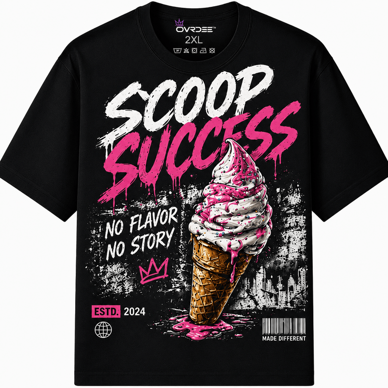 Scoop Success No Flavor No Story 270GSM Unisex Classic Fit Crew Tee - Ovrdse