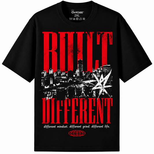 Built Different Redline 270GSM Unisex Classic Fit Crew Neck Tee - Ovrdse