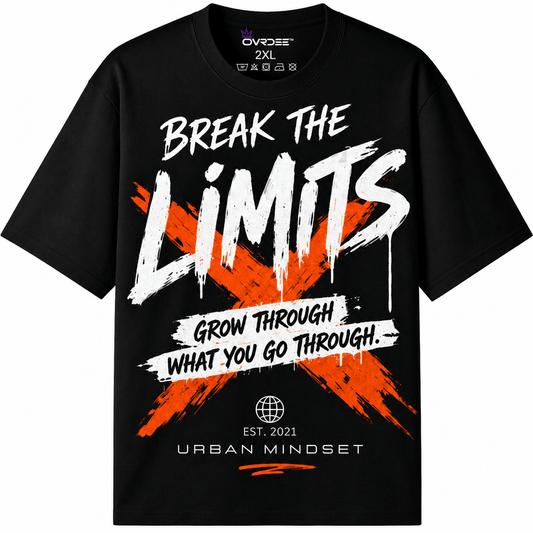 Break The Limits - 220GSM Unisex Regular Fit Crew Neck Tee - Ovrdse