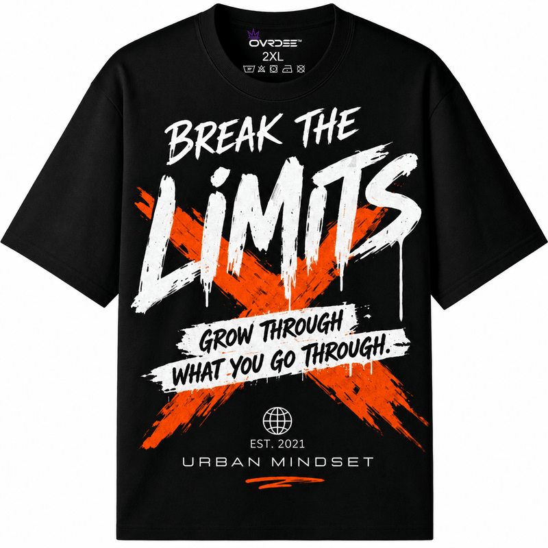 Break The Limits - 220GSM Unisex Regular Fit Crew Neck Tee - Ovrdse