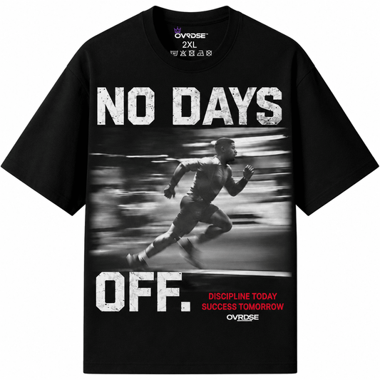 No Days Off 270GSM Unisex Classic Fit Crew Tee - Ovrdse