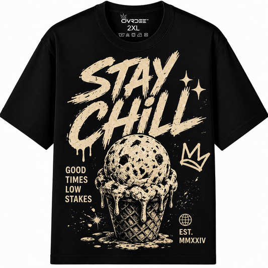 Stay Chill Cold Gold 270GSM Unisex Classic Fit Crew Tee - Ovrdse