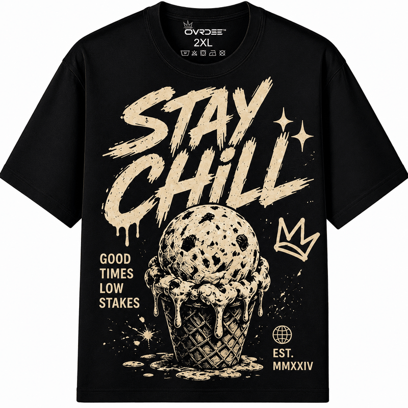 Stay Chill Cold Gold 270GSM Unisex Classic Fit Crew Tee - Ovrdse