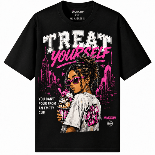 Treat Yourself 270GSM Unisex Classic Fit Crew Neck Tee - Ovrdse